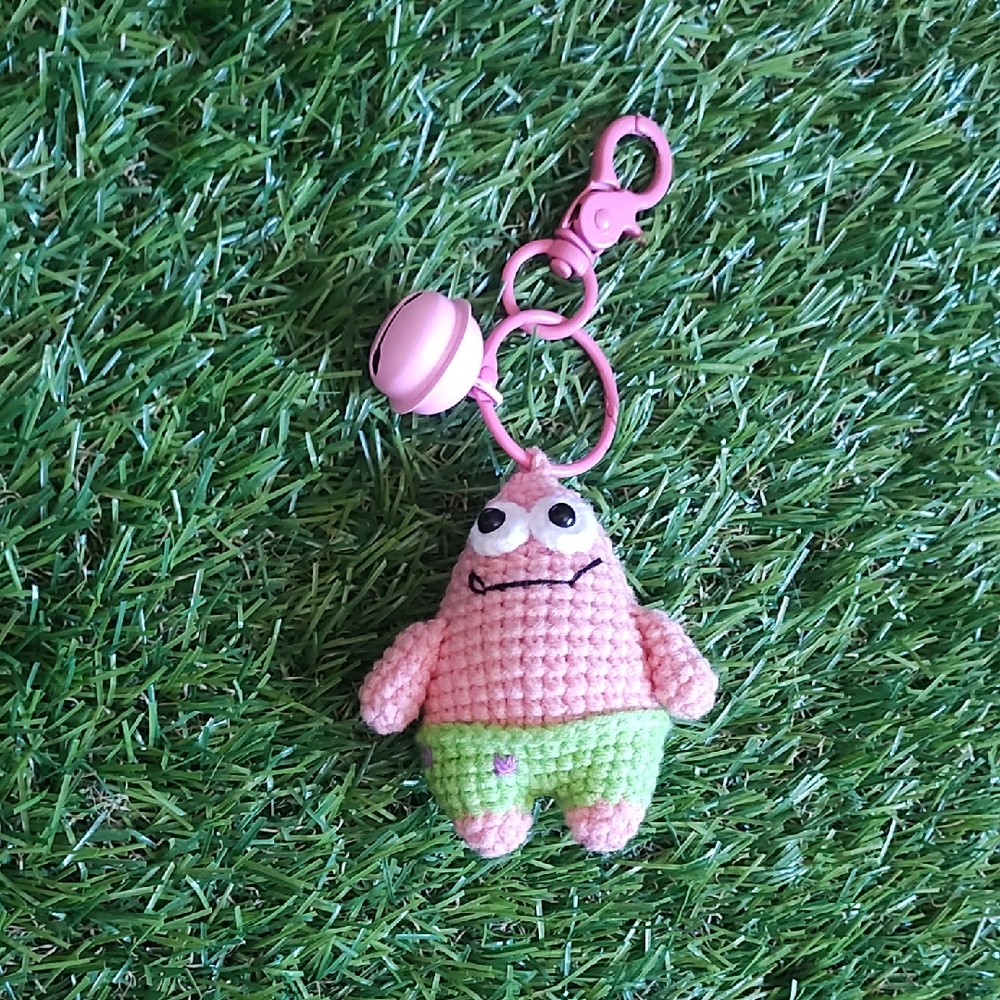 Adorable Patrick Crochet Keychain